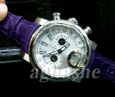 Aigner Bari Purple White Leather